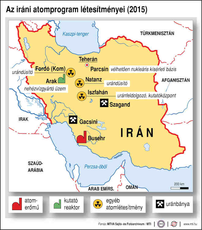 iráni atomlétesítmények