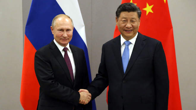 Hszi Csin-ping kínai és Vlagyimir Putyin orosz elnök