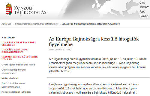 Euro-2016: internetes regisztrációra kéri a szurkolókat a magyar külügy